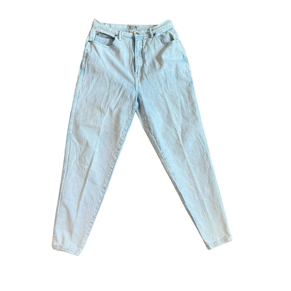 Stefano International Light Stone Wash High Waist Peg Leg Mom jeans Size 16‎